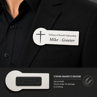 Three Nails Cross Church Greeter Usher Name Tag Namensschild