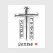 Three Nails Cross Tetelestai Aufkleber (Blatt)