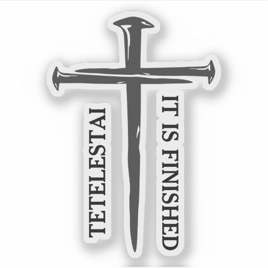 Three Nails Cross Tetelestai Aufkleber (Vorderseite)