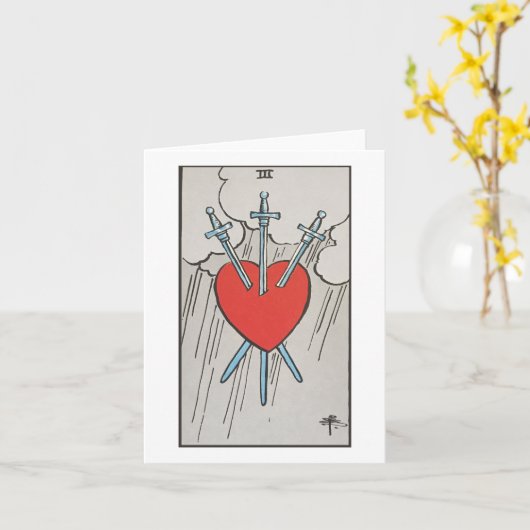 Three of swords blank card karte (Gelbe Blume)