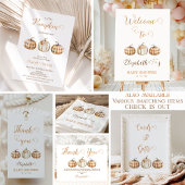 Three Orange Plaid Little Pumpkin Baby Shower  Einladung