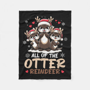 Three Otter Rentier Weihnachtsmannmütze Deer Merry Fleecedecke