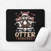Three Otter Rentier Weihnachtsmannmütze Deer Merry Mousepad (Mit Mouse)
