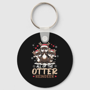 Three Otter Rentier Weihnachtsmannmütze Deer Merry Schlüsselanhänger