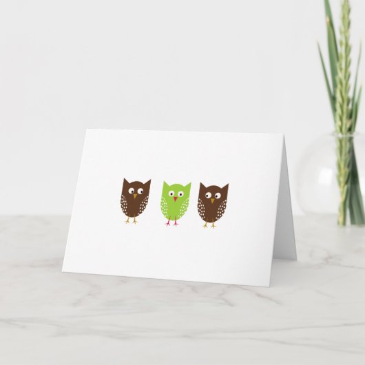 Three Owls Christmas Card Feiertagskarte (Vorderseite)