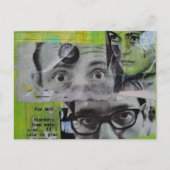 Three Pairs of Eyes Looking Mixed Media Collage Postkarte (Vorderseite)
