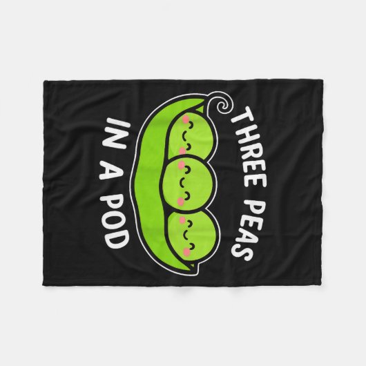 Three Peas In A D Cute Kawaii Funny Fleecedecke (Vorderseite (Horizontal))