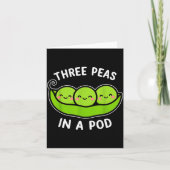 Three Peas In A D Cute Kawaii Funny  Karte (Vorderseite)