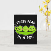 Three Peas In A D Cute Kawaii Funny  Karte (Gelbe Blume)