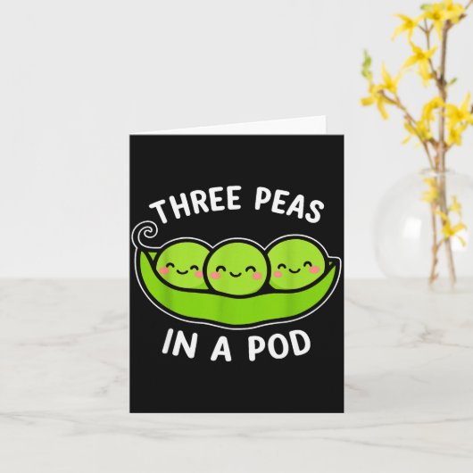 Three Peas In A D Cute Kawaii Funny  Karte (Gelbe Blume)