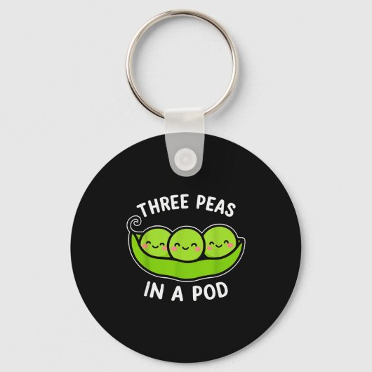 Three Peas In A D Cute Kawaii Funny Schlüsselanhänger (Vorderseite)
