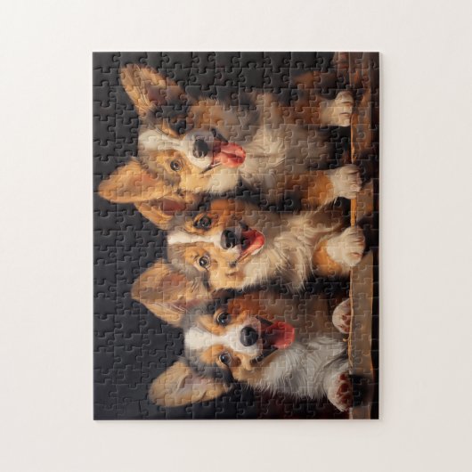 Three Pembroke Welsh Corgis Puzzle (Vertikal)