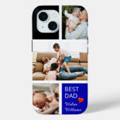 Three Personal Photos personalize Best Dad Case-Mate iPhone Hülle (Rückseite)