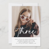 Three Photo Birthday Invitation Einladung (Vorderseite)