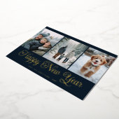 Three Photo New Year Folien Feiertagskarte (Gedreht)