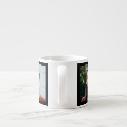 Three photos and name, black Sci-Fi Frame Espressotasse (Rückseite)