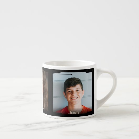 Three photos and name, black Sci-Fi Frame Espressotasse (Rechts)