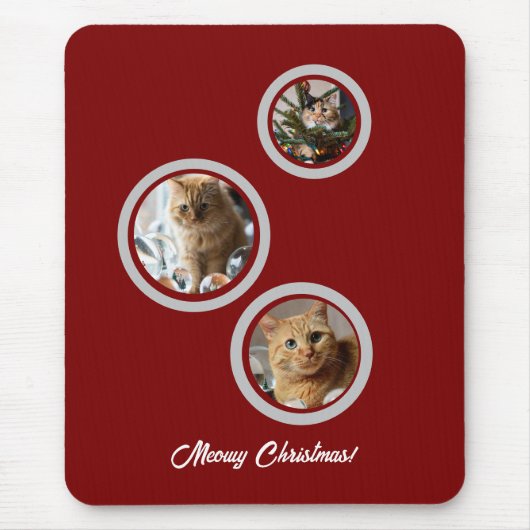 Three Photos Cats Customize Mousepad (Vorne)
