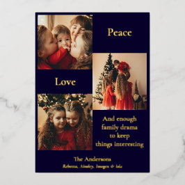 Three Picture Holiday Card Folien Feiertagskarte