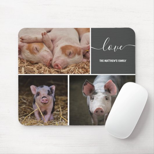 Three Pig Collage Custom Mouse Pad Mousepad (Mit Mouse)