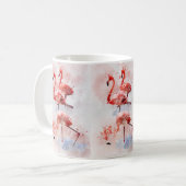 Three Pink Flamingos Watercolor Kaffeetasse (Vorderseite Links)