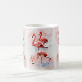 Three Pink Flamingos Watercolor Kaffeetasse (Mittel)
