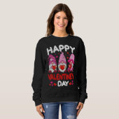 Three Pink Gnomes Holding Heart Happy Valentine's  Sweatshirt (Vorne ganz)