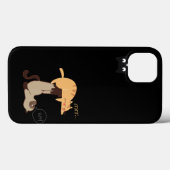 Three Playful Cats iPhone Case – Minimalist (Rückseite (Horizontal))