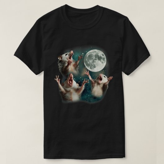 Three Possum Moon Meme T-Shirt (Design vorne)