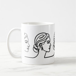 Three Profiles in One Line – Minimalistic Panorama Kaffeetasse