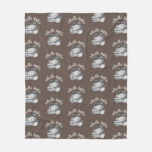 Three Pumpkin Hello Fall Fleecedecke (Vorderseite)