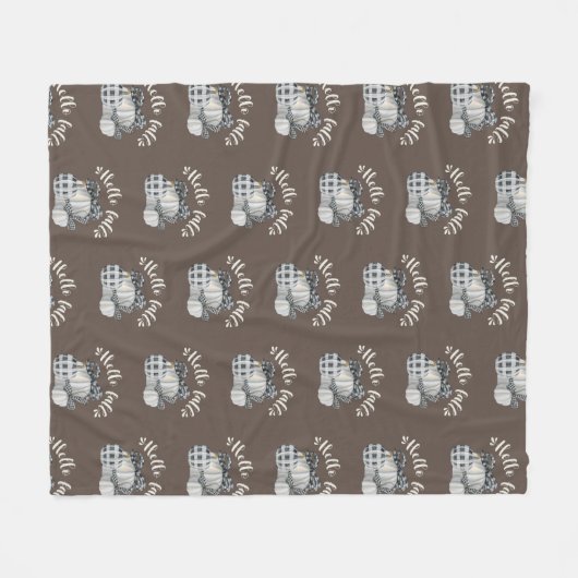 Three Pumpkin Hello Fall Fleecedecke (Vorderseite (Horizontal))