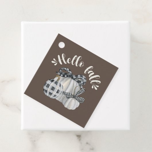 Three Pumpkin Hello Fall Geschenkanhänger (Beispiel)