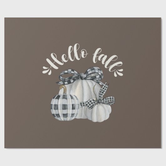 Three Pumpkin Hello Fall Geschenkpapier (Flach)