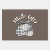 Three Pumpkin Hello Fall Geschenkpapier Set (Vorderseite)