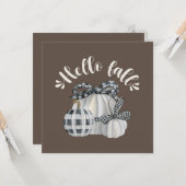 Three Pumpkin Hello Fall Karte (Vorderseite/Rückseite Beispiel)