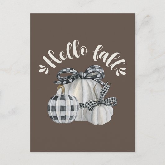 Three Pumpkin Hello Fall Postkarte (Vorderseite)
