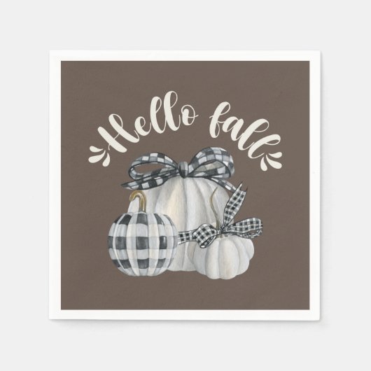 Three Pumpkin Hello Fall Serviette (Vorderseite)
