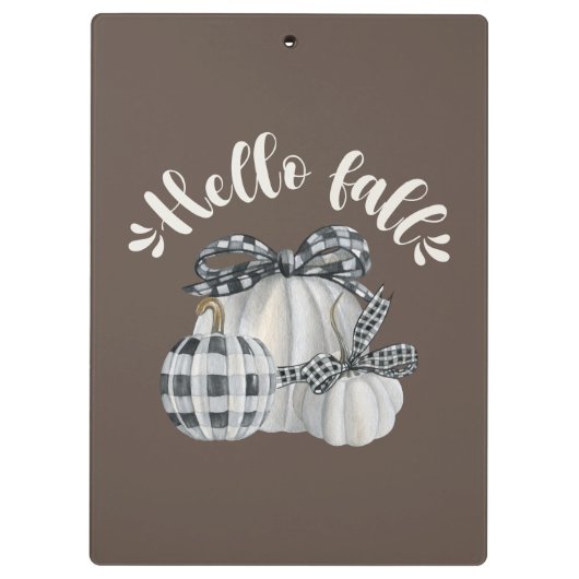 Three Pumpkins Hello Fall Klemmbrett (Rückseite)
