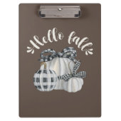 Three Pumpkins Hello Fall Klemmbrett (Vorderseite)