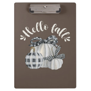 Three Pumpkins Hello Fall Klemmbrett