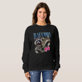 Three Raccoon Face Flower Trash Panda Sweatshirt (Vorne ganz)