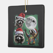 Three Raccoons With The Moon Galaxy Christmas Keramikornament (Links)