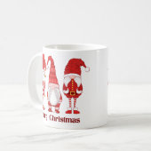 Three Red Christmas Gnomes Merry Christmas Kaffeetasse (Vorderseite Links)