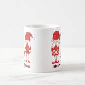 Three Red Christmas Gnomes Merry Christmas Kaffeetasse (Mittel)