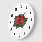 Three Red Gerbera Daisies Große Wanduhr (Winkel)