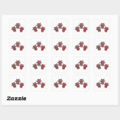 Three Red Owls Square Sticker (Blatt)