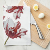 Three Red Tulips Geschirrtuch (Viertel Falte)