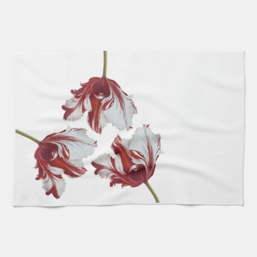 Three Red Tulips Geschirrtuch (Horizontal)