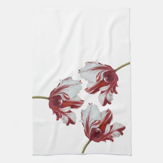 Three Red Tulips Geschirrtuch (Vertikal)